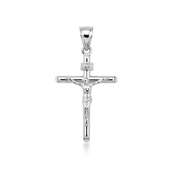 Gold Dainty Crucifix Cross (INRI) Pendant Necklace (Available in Yellow/Rose/White Gold