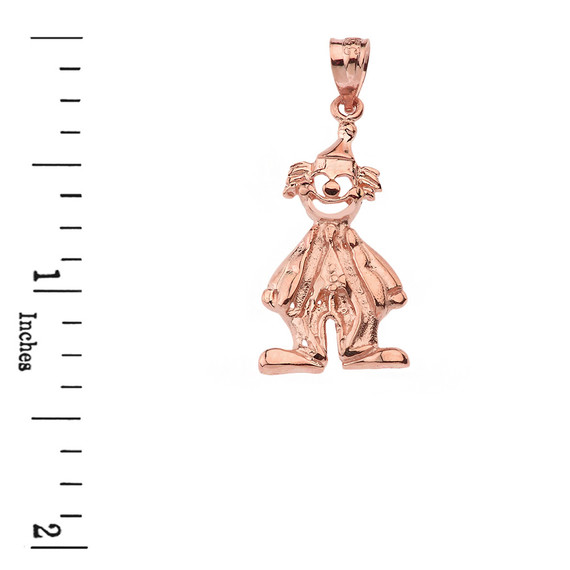 Solid Rose Gold Auguste Clown Pendant Necklace