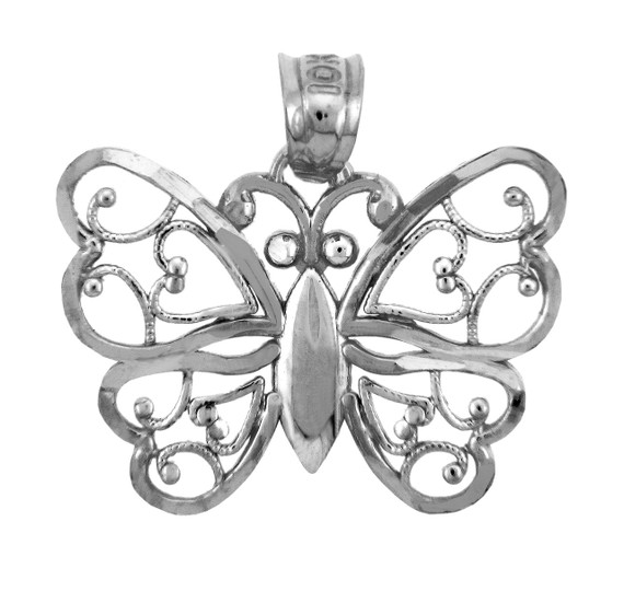 Silver Aponi Butterfly Charm Pendant