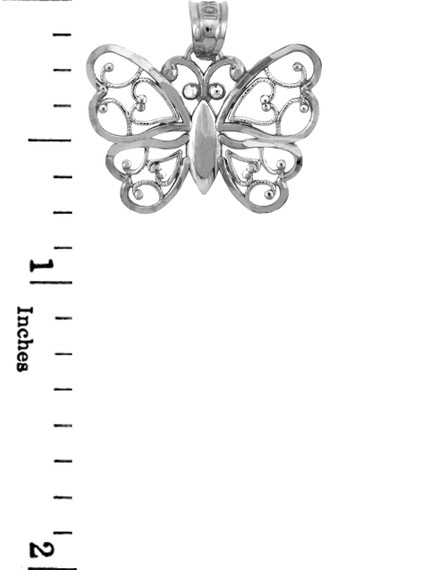 Silver Aponi Butterfly Charm Pendant