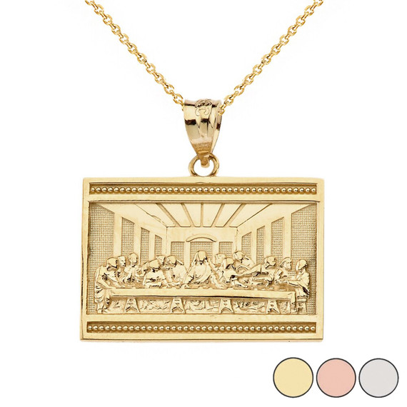 Last Supper  Pendant Necklace  in Gold (Yellow/Rose/White)