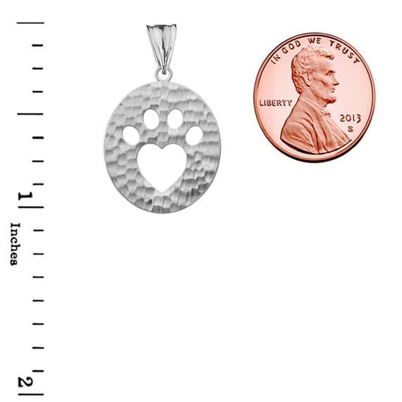 Cut-Out Paw Print Pendant Necklace in Sterling Silver