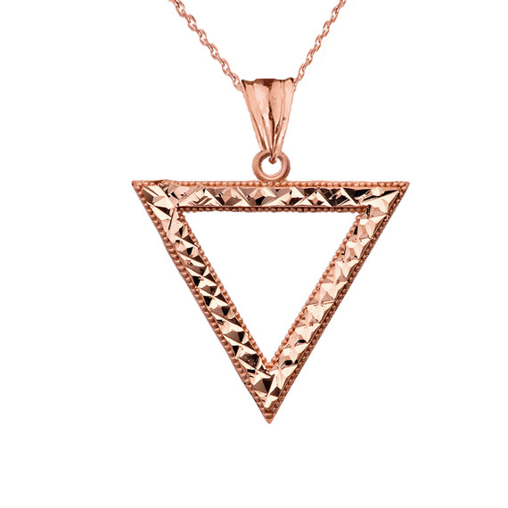 Chic Open Triangle Pendant Necklace in Rose Gold