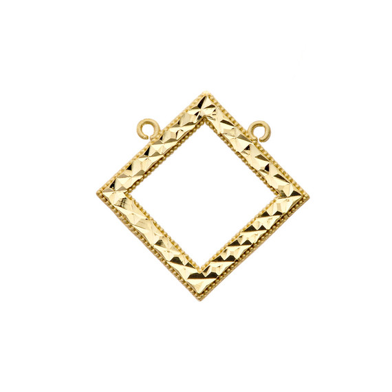 Chic Diamond Shape Necklace in 14K Yellow Gold