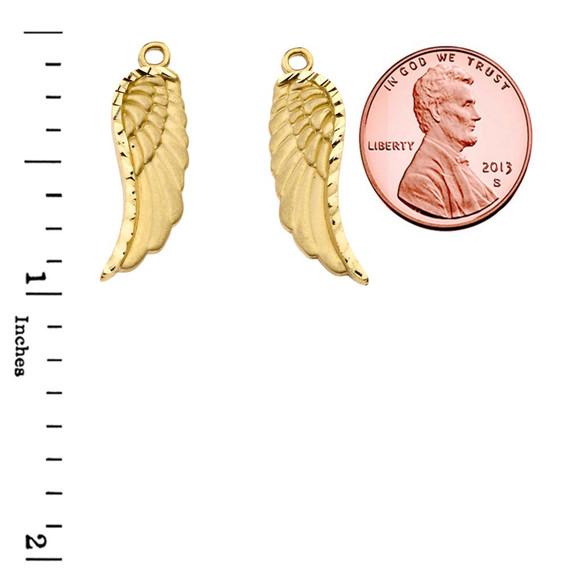 Dangling Angel Wing Earrings(Available in Yellow/Rose/White Gold)