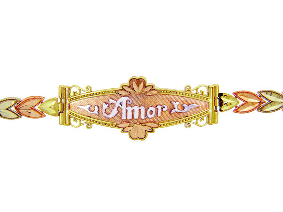 Tri-Color Gold Bracelet - The Amor Diamond Cut Bracelet