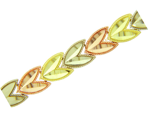 Tri-Color Gold Bracelet - The 15 Anos Diamond Cut Bracelet