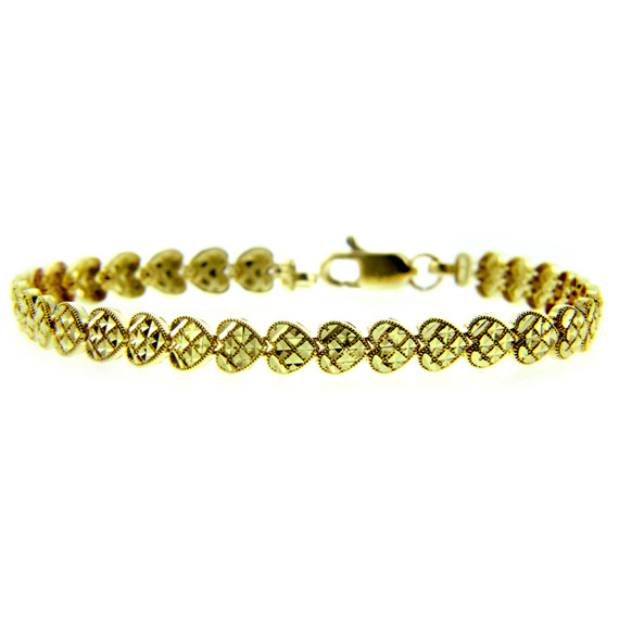 Yellow Gold Bracelet - The Cross My Heart Bracelet