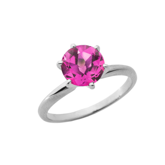 White Gold 3.0 ct June Alexandrite (LC) Solitaire Engagement Ring