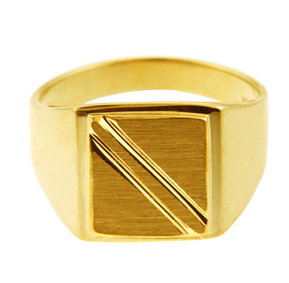 Solid Gold Men's Jove Signet Ring