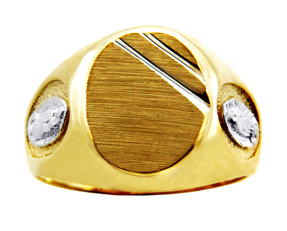 Our Lady of Guadalupe Two-Tone Solid Gold Signet Mens Ring