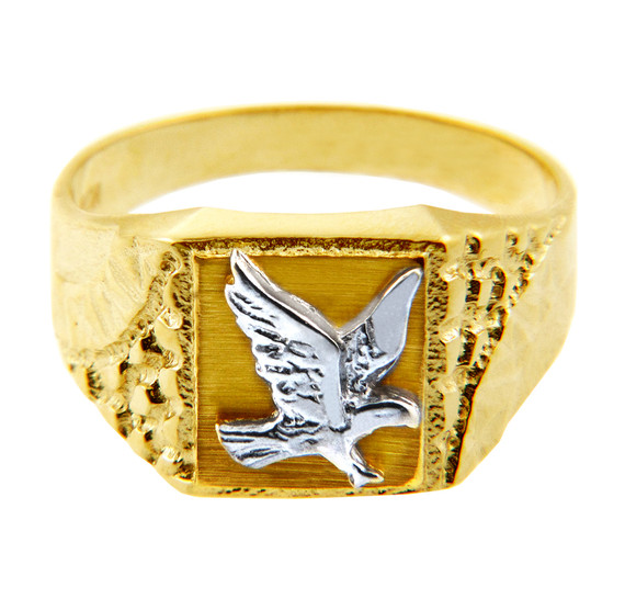 Men's Gold Rings - The Two Tone Gold Eagle Ring