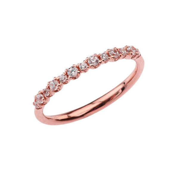 Dainty Fashion Chic Diamond Ring in Rose Gold