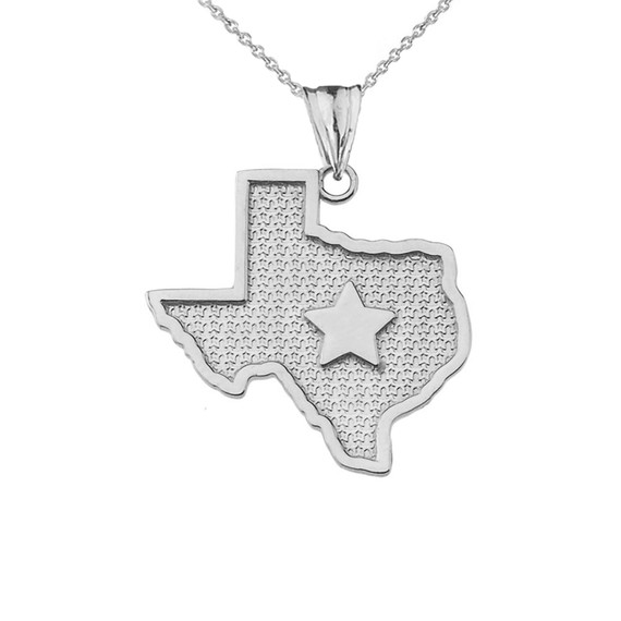 Texas Lone Star Map Silhouette in White Gold