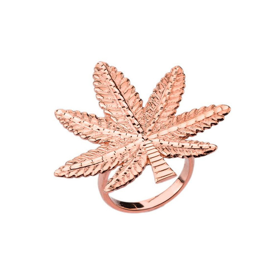 Marijuana Statement Ring in Rose Gold