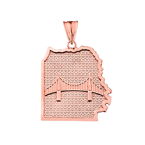 San Francisco Golden Gate Bridge Pendant Necklace in Rose Gold