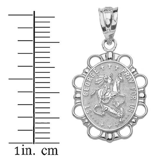 Sterling Silver St. George Pendant Necklace