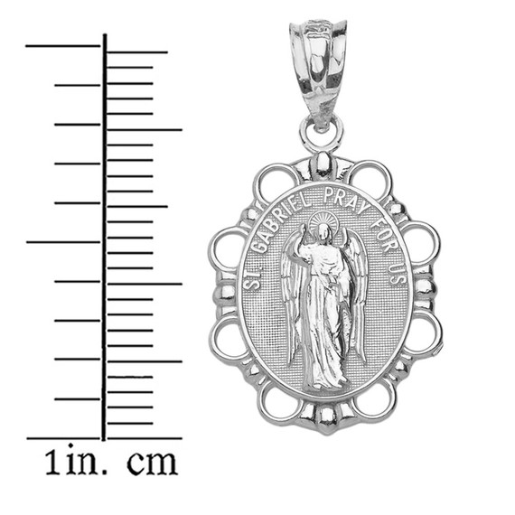 Solid Gold Saint Gabriel Pendant Necklace (Available in Yellow/Rose/White Gold)