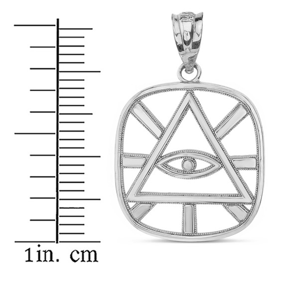 Sterling Silver The Eye of Providence ( Eye of God ) Pendant Necklace