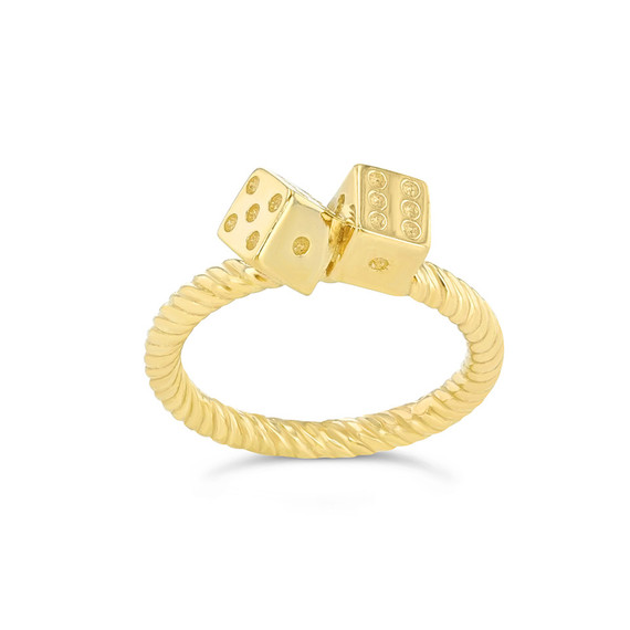 Dice Rope Ring in Gold