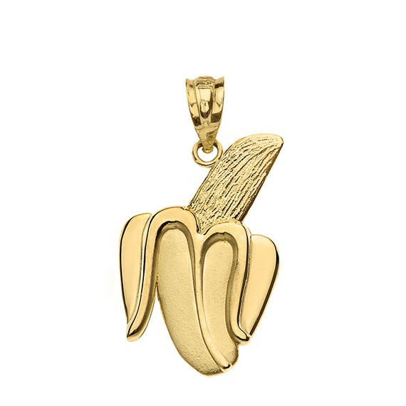 Peeled Banana Pendant Necklace in Gold (Yellow/Rose/White)