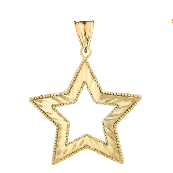 Gold Chic Sparkle Cut Star Pendant Necklace (Available In Yellow/Rose/White Gold)