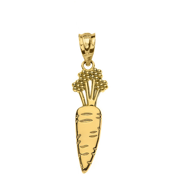 Carrot Vegetable Pendant Necklace in Gold (Yellow/Rose/White)