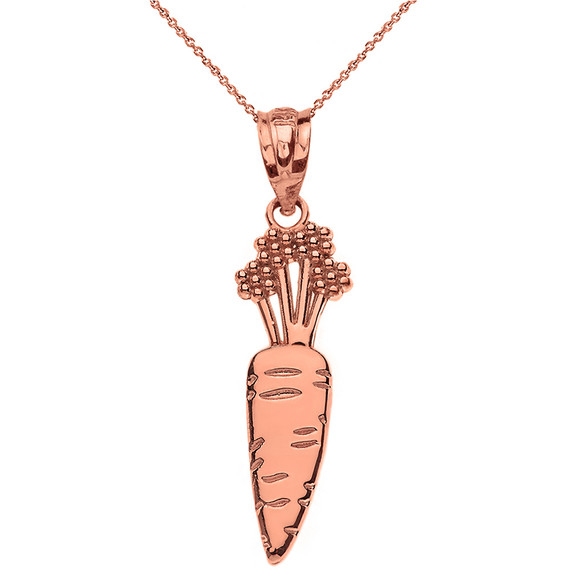 Carrot Vegetable Pendant Necklace in Gold (Yellow/Rose/White)