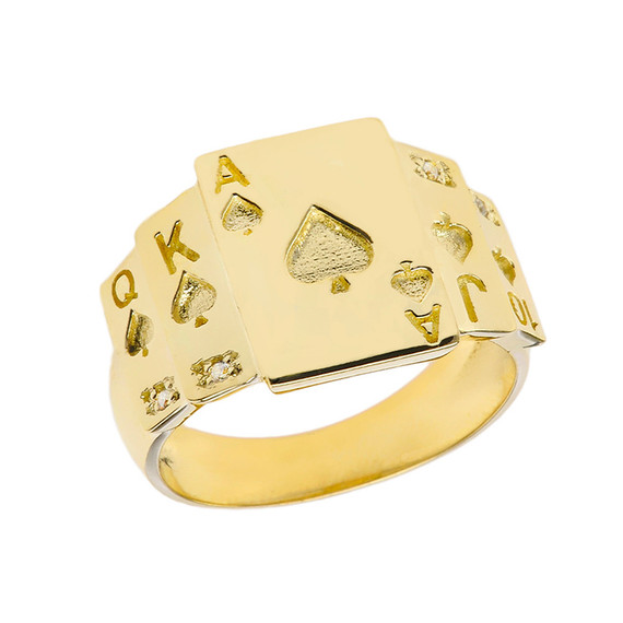 Royal Flush Diamond Ring(Available in Yellow/Rose White Gold)