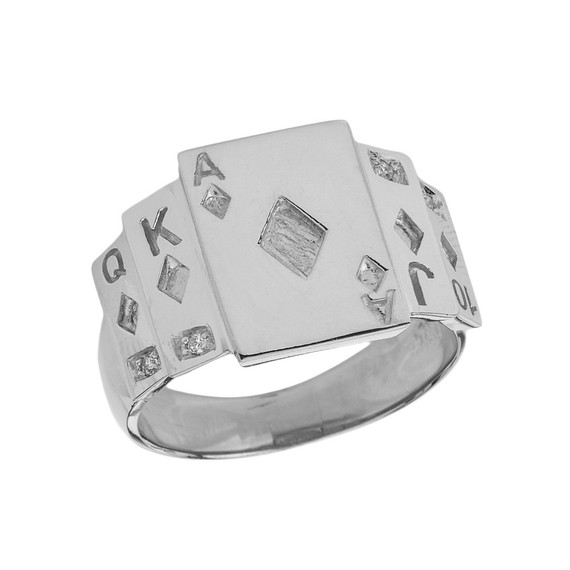 Royal Flush Diamond Ring in Sterling Silver