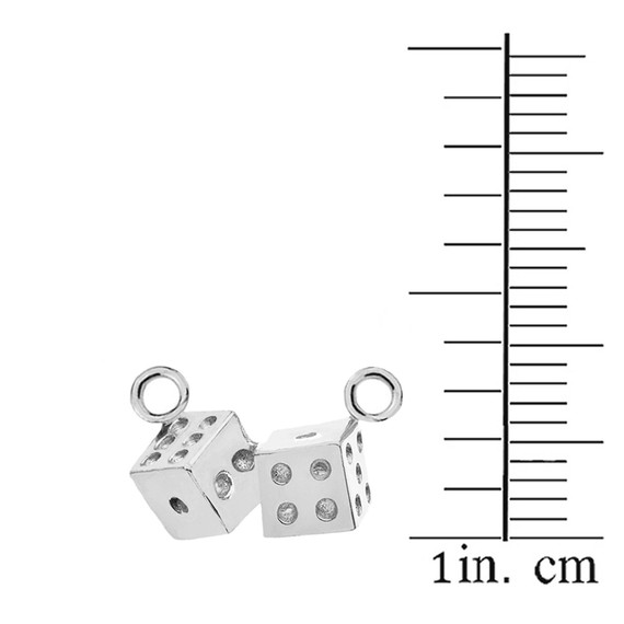 3D Playing Dice Necklace in Sterling Silver