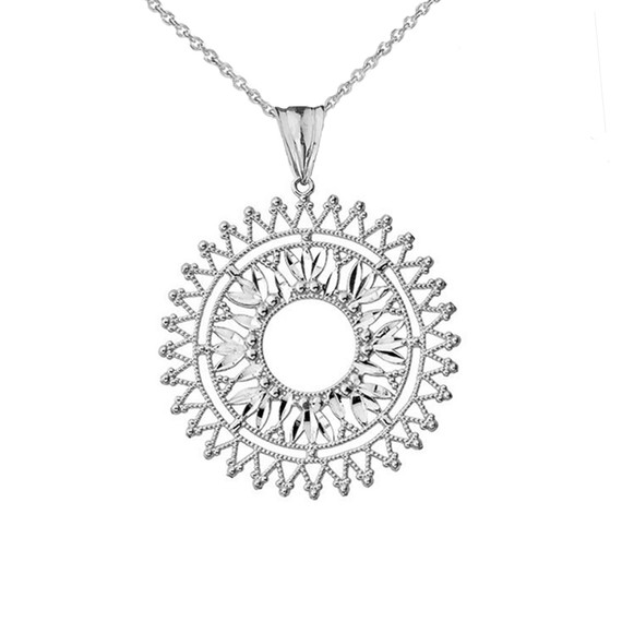 Handmade Designer Bohemian Statement Pendant Necklace in Sterling Silver