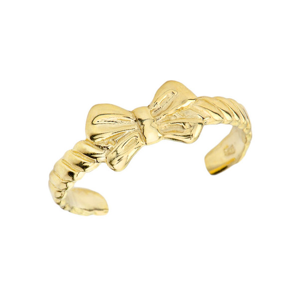 Bow Tie Toe Ring in Gold