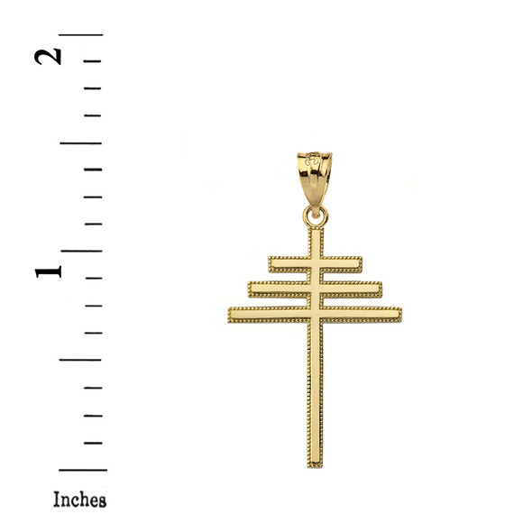 Papal Cross Pendant Necklace in Gold (Yellow/Rose/White)