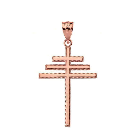 Papal Cross Pendant Necklace in Gold (Yellow/Rose/White)