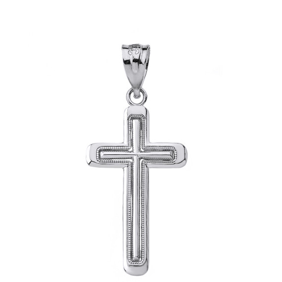 Sterling Silver Framed Cross Pendant Necklace