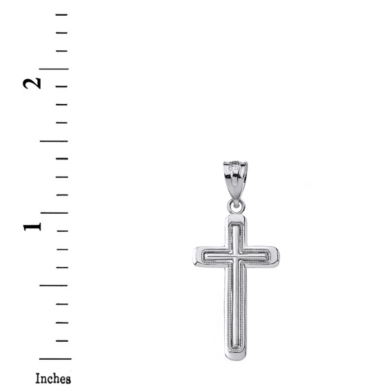 Sterling Silver Framed Cross Pendant Necklace