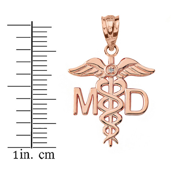 Diamond Medical Doctor Pendant Necklace in Gold (Yellow/Rose/White)