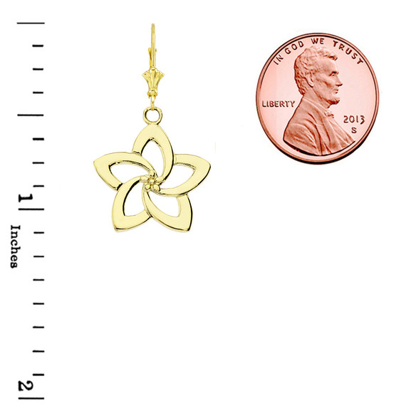 14K Flower Pendant Necklace Set(Available in Yellow/Rose/White Gold)