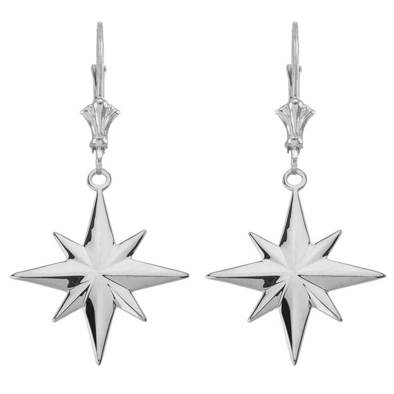 North Star Leverback Earrings in Sterling Silver