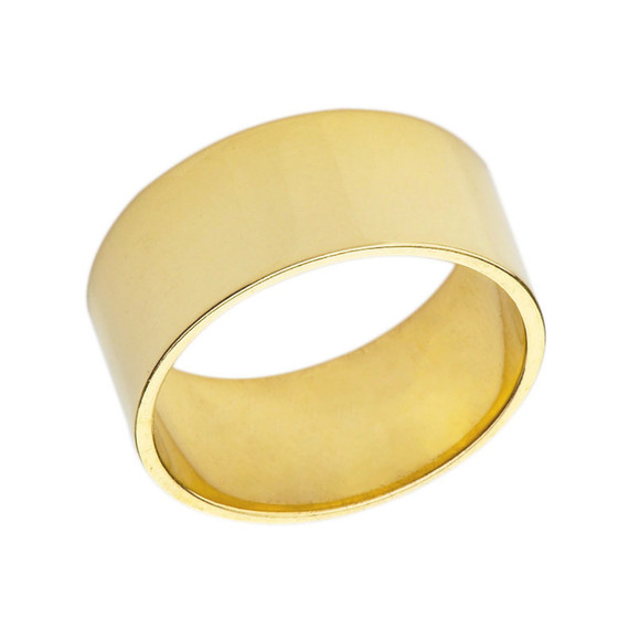 Solid Gold 10 mm Flat Wedding Band