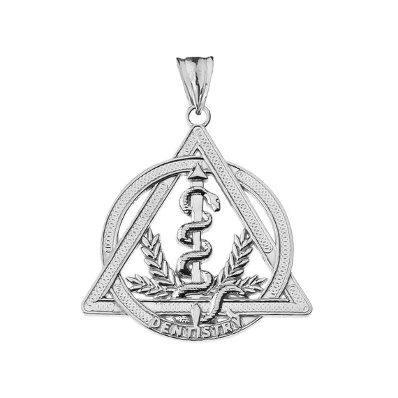 Dentistry Symbol Pendant Necklace in Sterling Silver