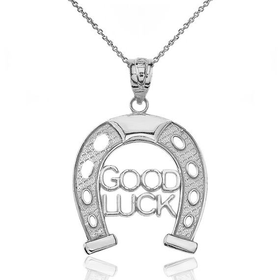 Sterling Silver Lucky Charm Good Luck Horseshoe Pendant Necklace