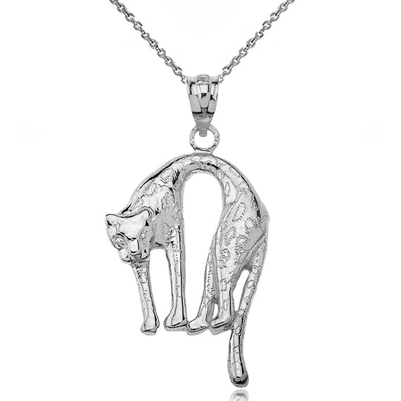 Arched Cheetah Pendant Necklace in Gold (Yellow/Rose/White)