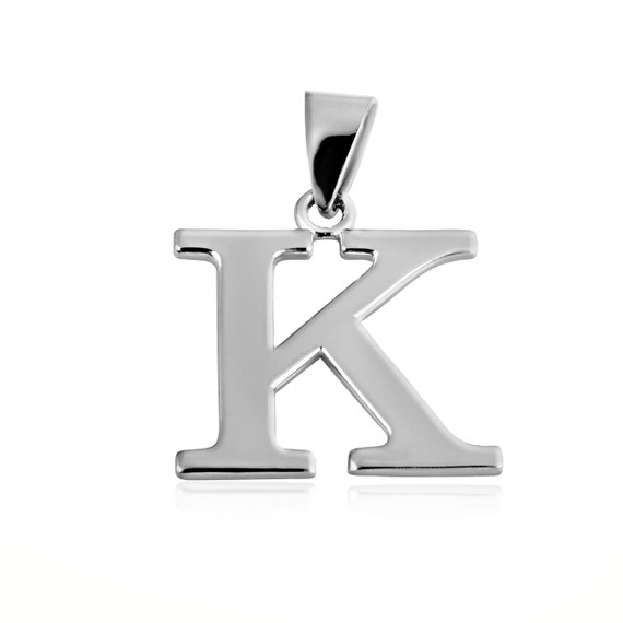 .925 Sterling Silver Personalized Letter "A-Z" Initial Pendant Necklace