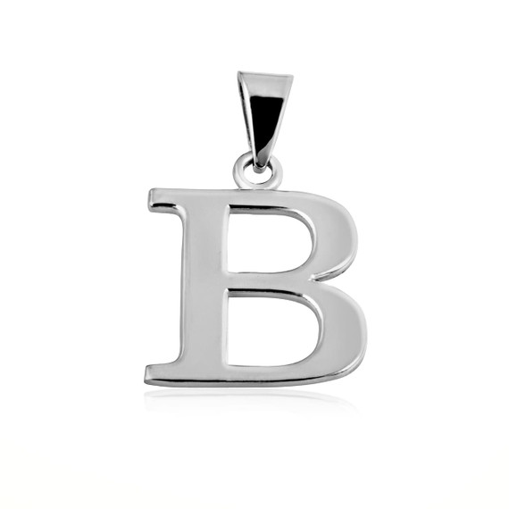 .925 Sterling Silver Personalized Letter "A-Z" Initial Pendant Necklace (Available In SM & LG)