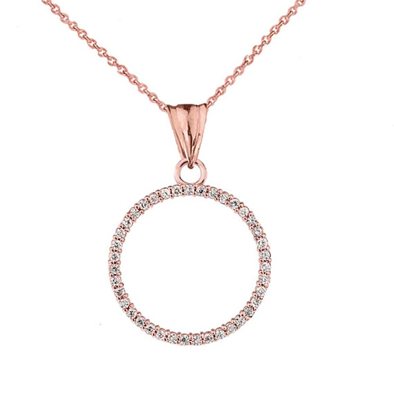 "Circle of Love" Pendant Necklace in 14K Rose Gold