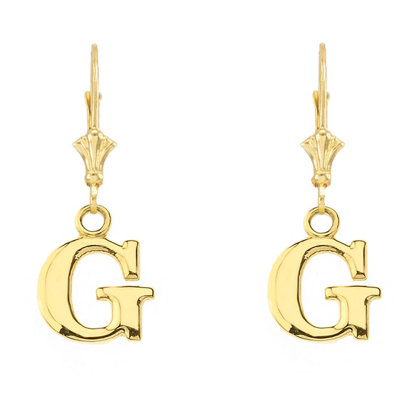 Initial Earrings in 14K (Available in Yellow/Rose/White Gold)