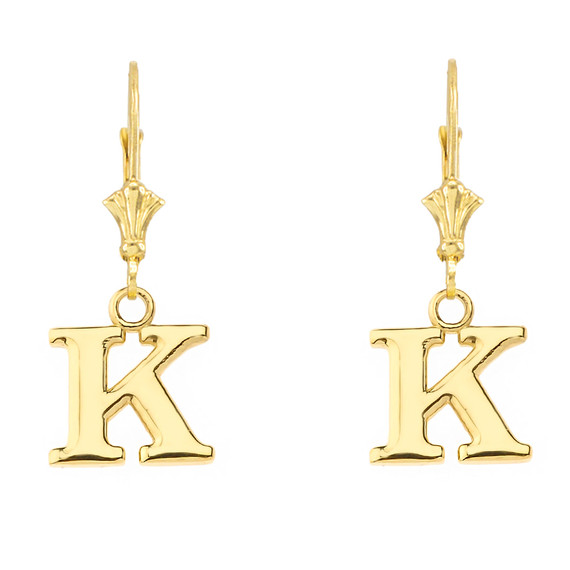 Initial Earrings in 14K (Available in Yellow/Rose/White Gold)