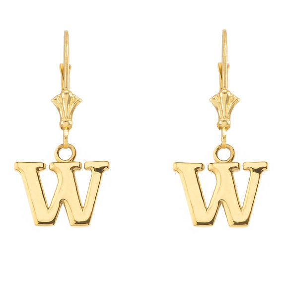 Initial Earrings in 14K (Available in Yellow/Rose/White Gold)